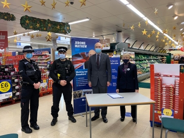 Jerome Mayhew MP and Police at Tesco